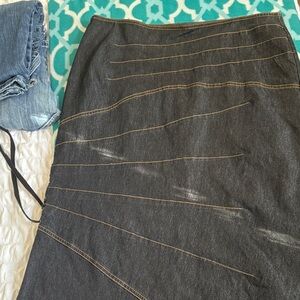 Bisou Bisou Dark Gray Pencil Skirt